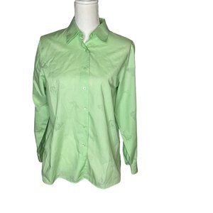 Foxcroft Women's Wrinkle Free Long Sleeve Butterfly Button Shirt 8P Mint Green